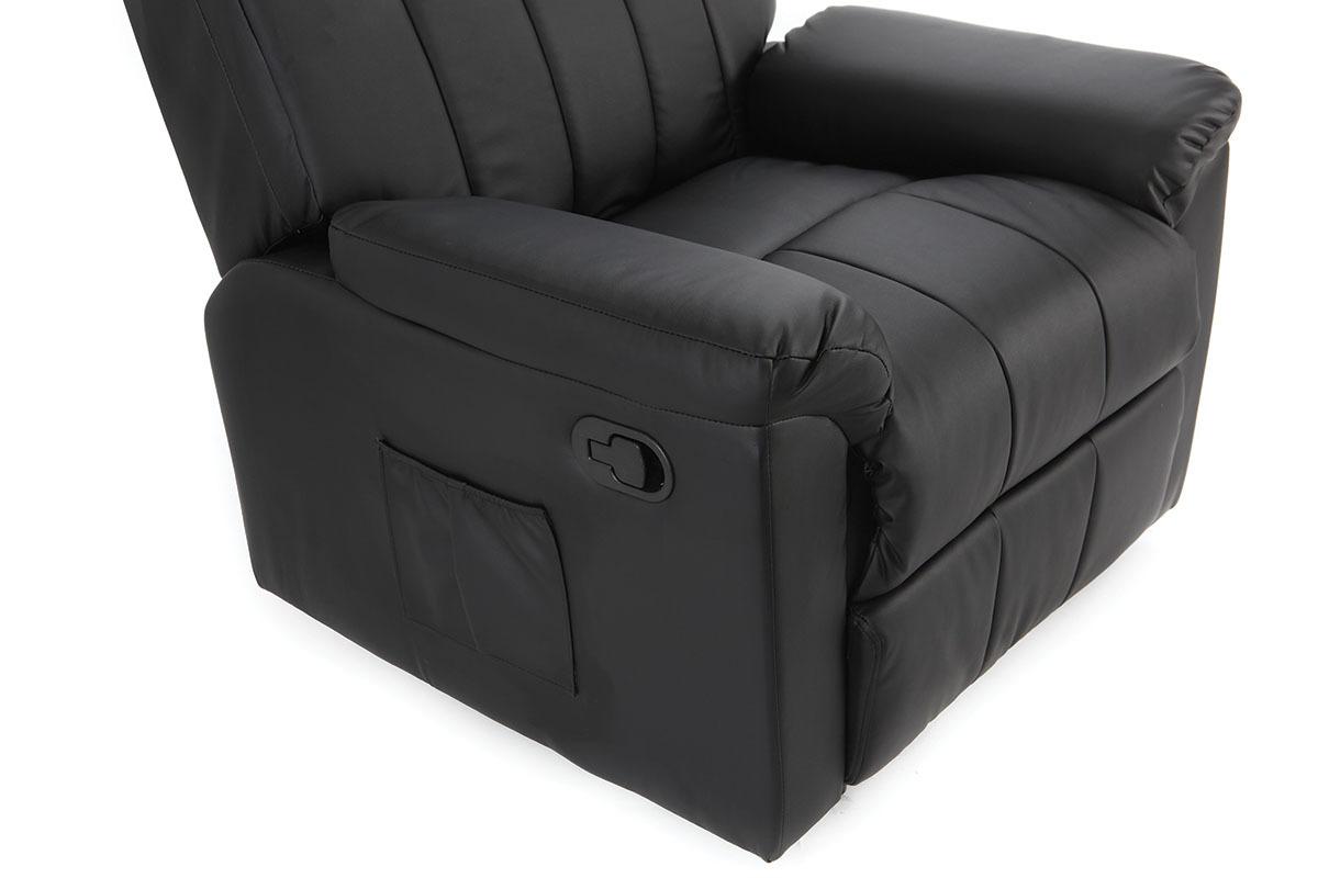 Fauteuil relax manuel noir JOEY