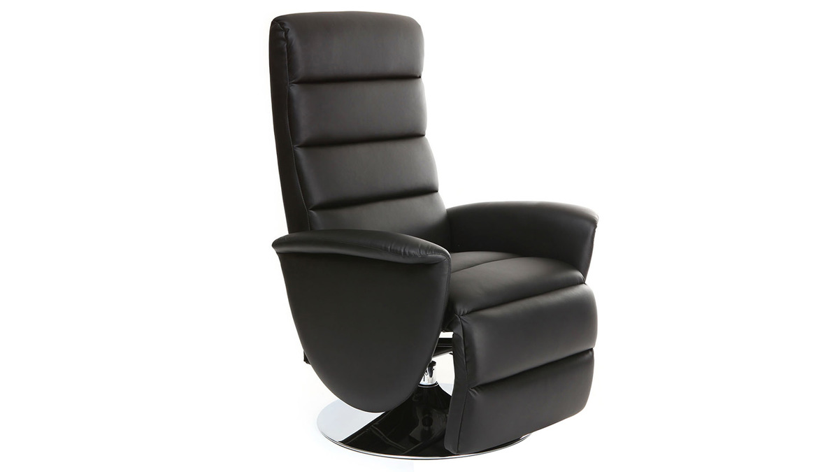 Fauteuil relax manuel noir NELSON