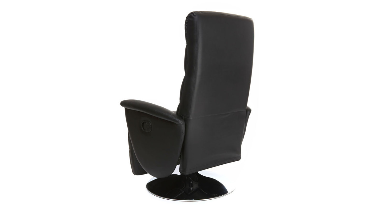 Fauteuil relax manuel noir NELSON