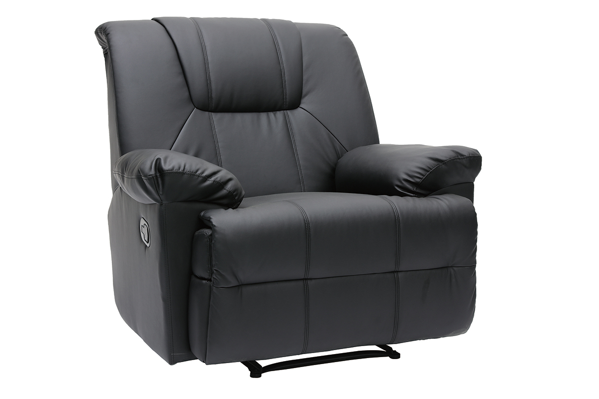 Fauteuil relax manuel noir ROSS