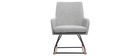 Fauteuil rocking chair design en tissu gris clair SHANA
