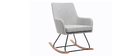 Fauteuil rocking chair design en tissu gris clair SHANA