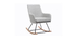 Fauteuil rocking chair design en tissu gris clair SHANA