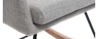 Fauteuil rocking chair design en tissu gris clair SHANA