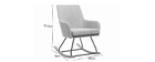 Fauteuil rocking chair design en tissu gris clair SHANA