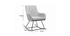 Fauteuil rocking chair design en tissu gris clair SHANA