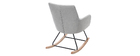 Fauteuil rocking chair design en tissu gris clair SHANA
