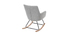 Fauteuil rocking chair design en tissu gris clair SHANA