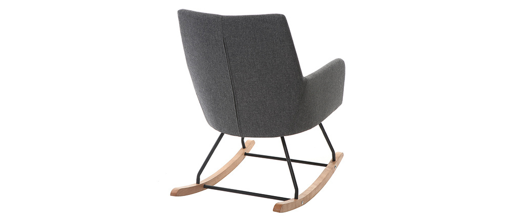 Fauteuil rocking chair design tissu gris fonc� SHANA