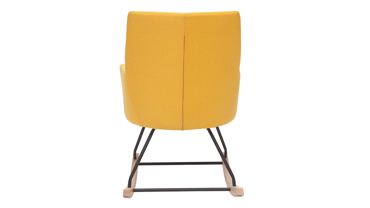 Fauteuil rocking chair design tissu jaune SHANA