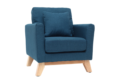 Fauteuil scandinave enfant d&eacute;houssable en tissu bleu canard BABY OSLO