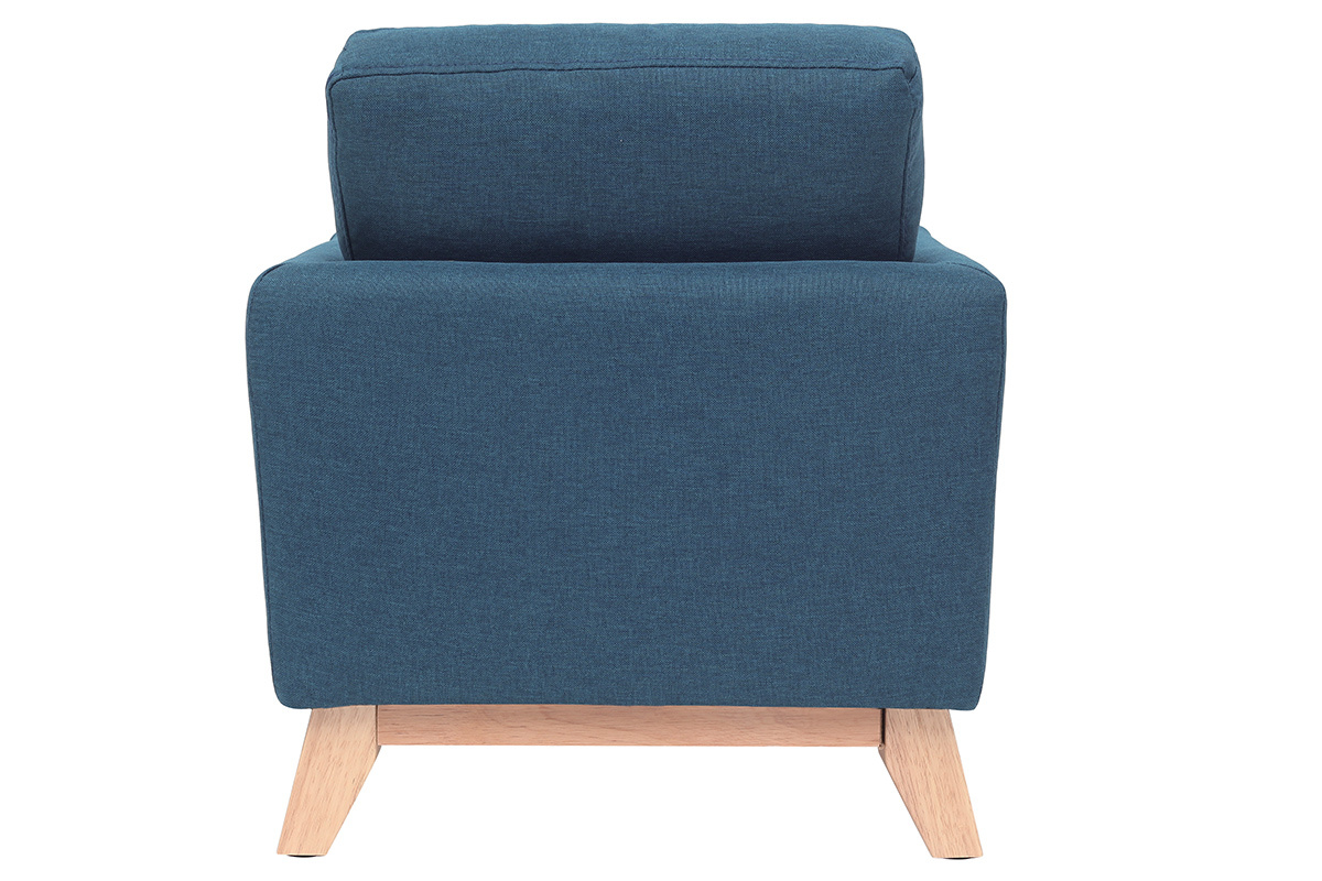 Fauteuil scandinave enfant d�houssable en tissu bleu canard et bois clair BABY OSLO