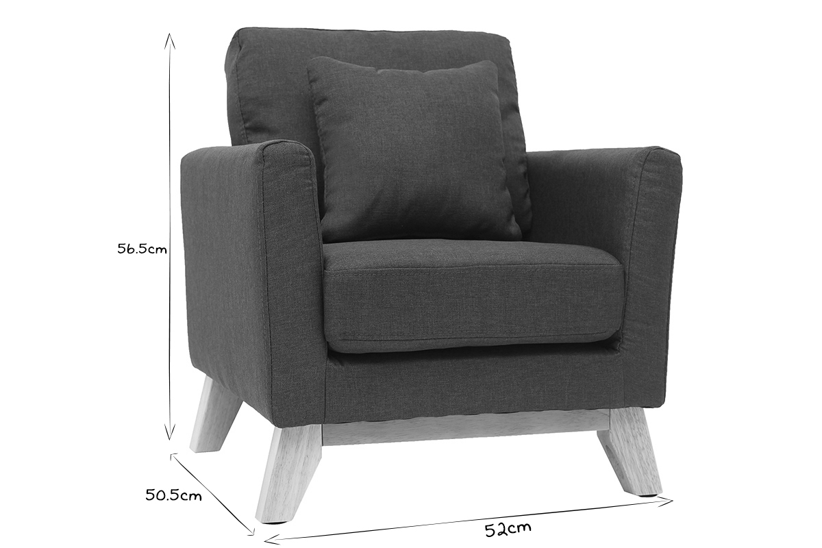 Fauteuil scandinave enfant d�houssable en tissu bleu canard et bois clair BABY OSLO