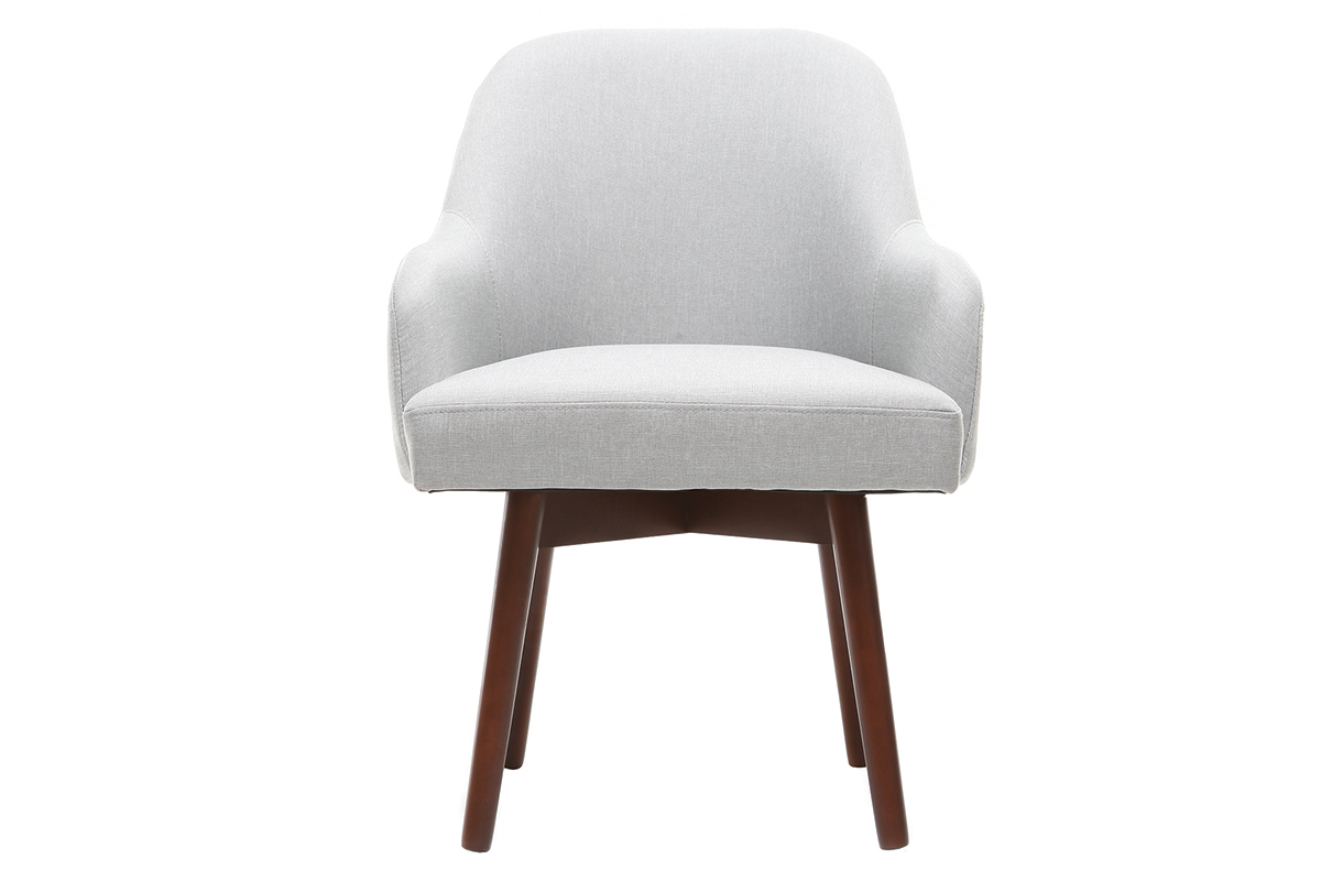 Fauteuil scandinave gris et bois fonc MONA