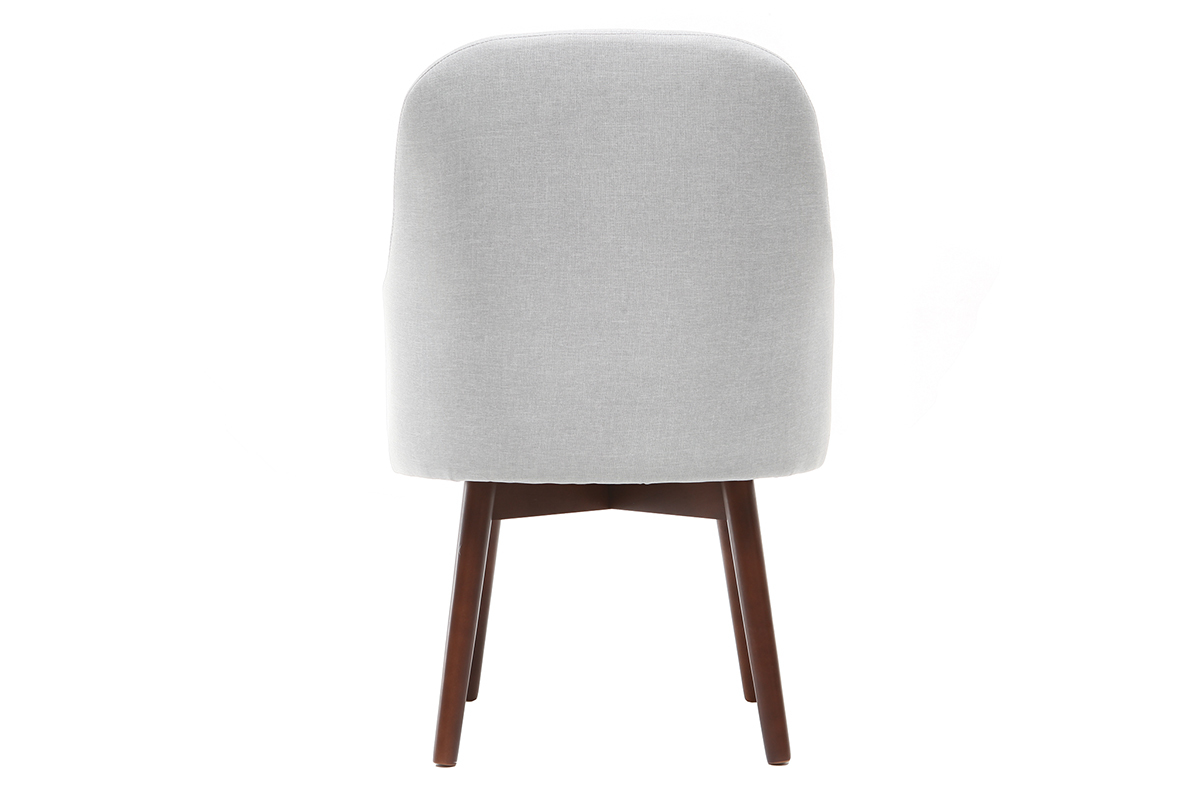 Fauteuil scandinave gris et bois fonc MONA
