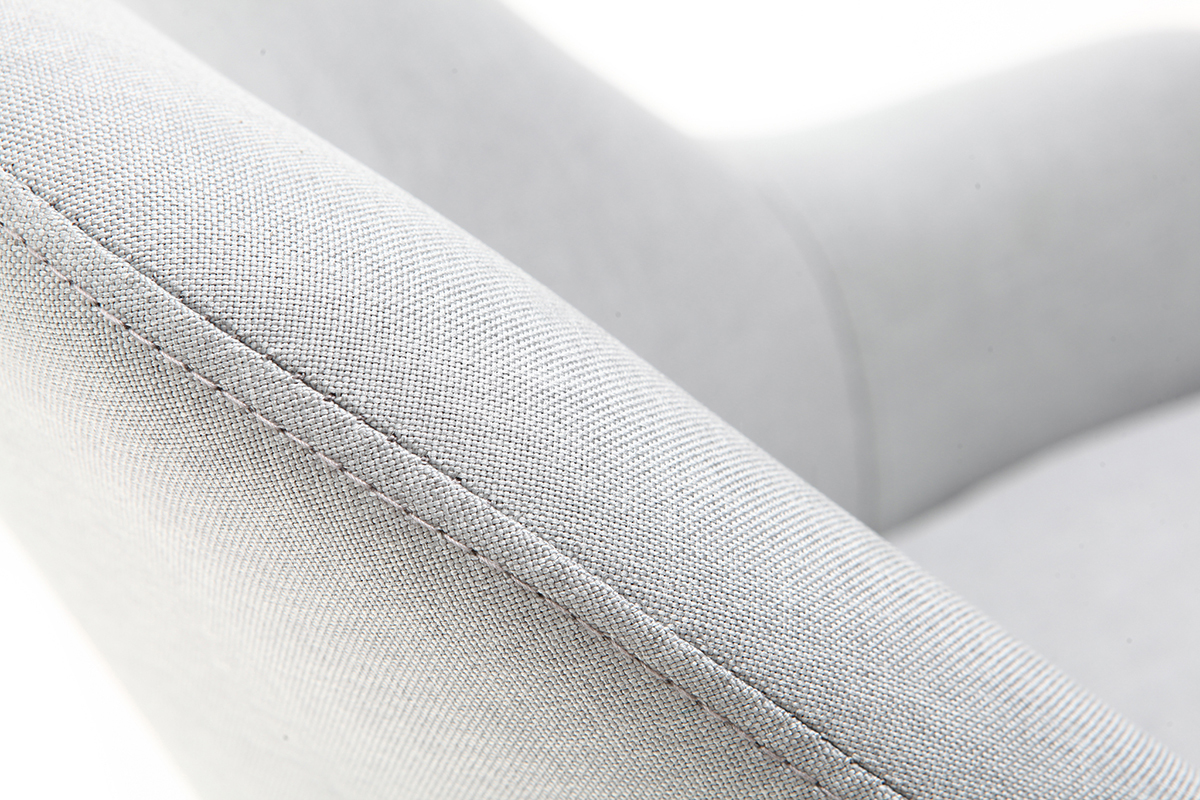 Fauteuil scandinave gris et bois fonc MONA