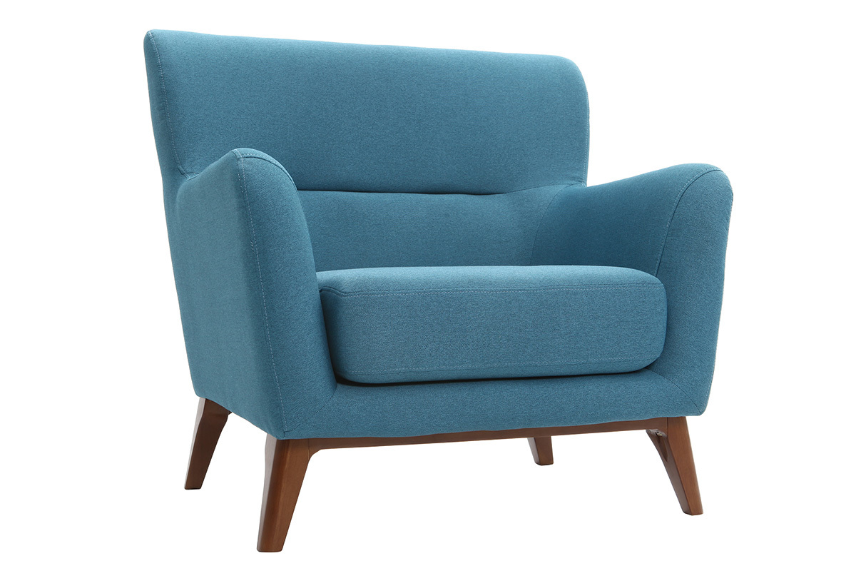 Fauteuil vintage bleu canard MARKUS