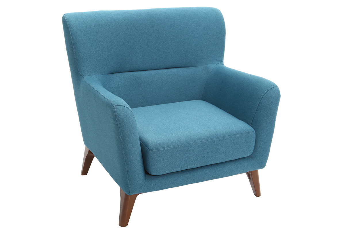 Fauteuil vintage bleu canard MARKUS