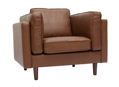 Fauteuil vintage cuir marron BRADLEY