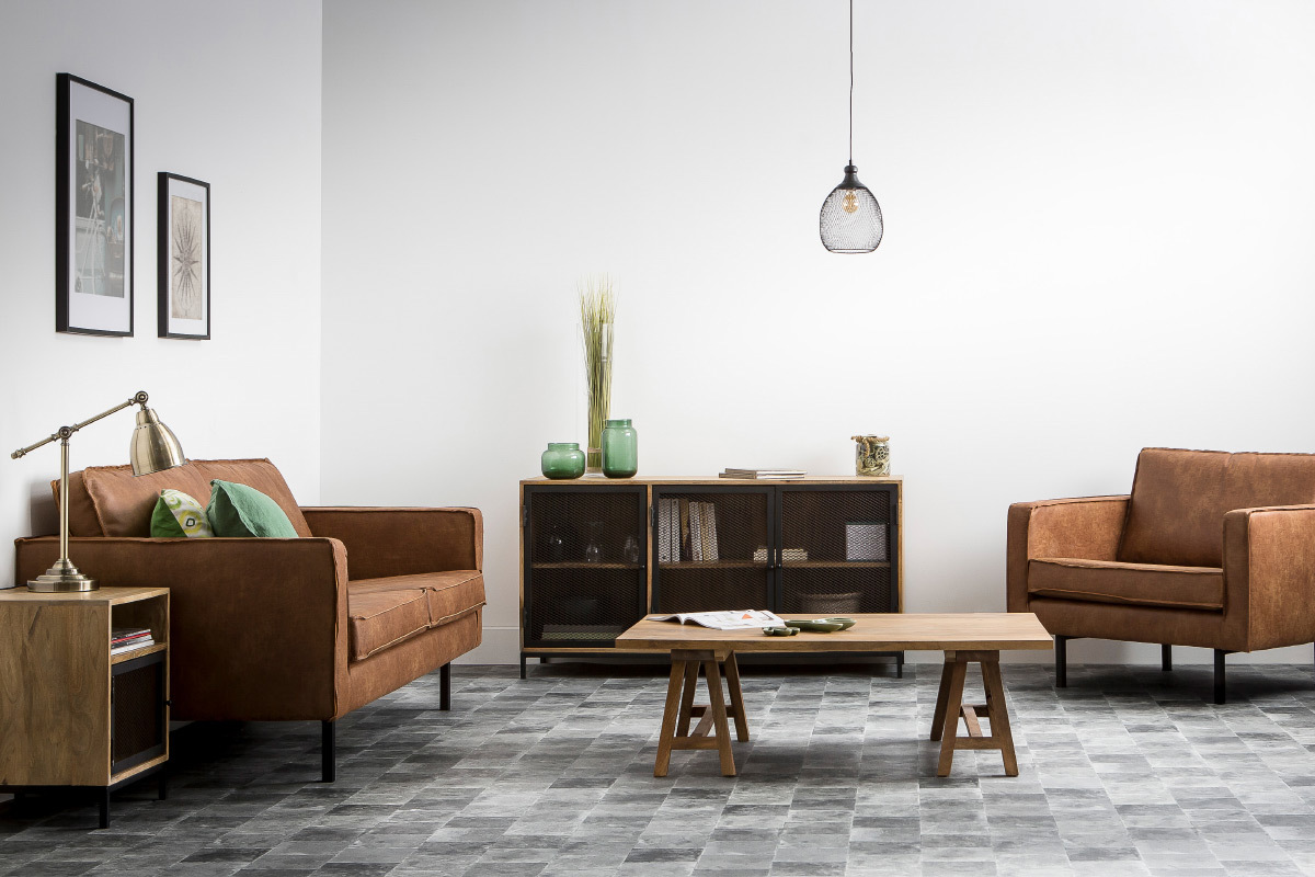 Fauteuil vintage cuir vert fonc� ASPEN