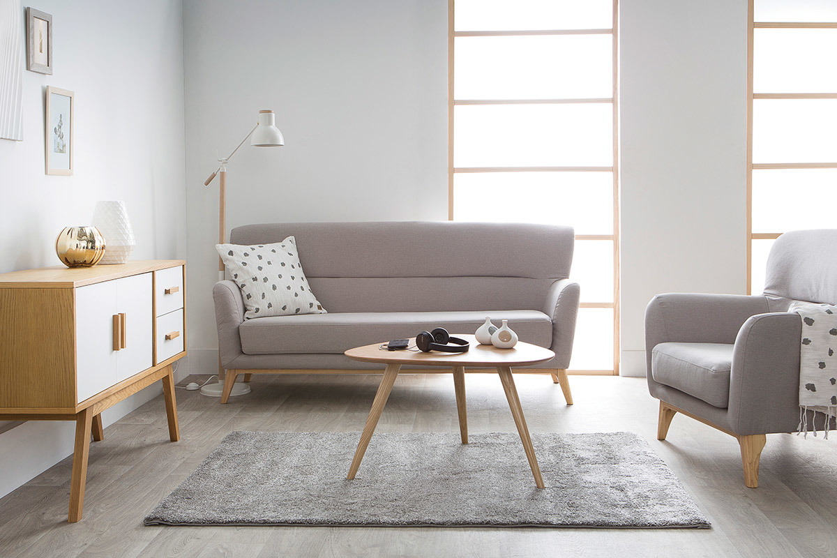 Fauteuil vintage gris clair MARKUS