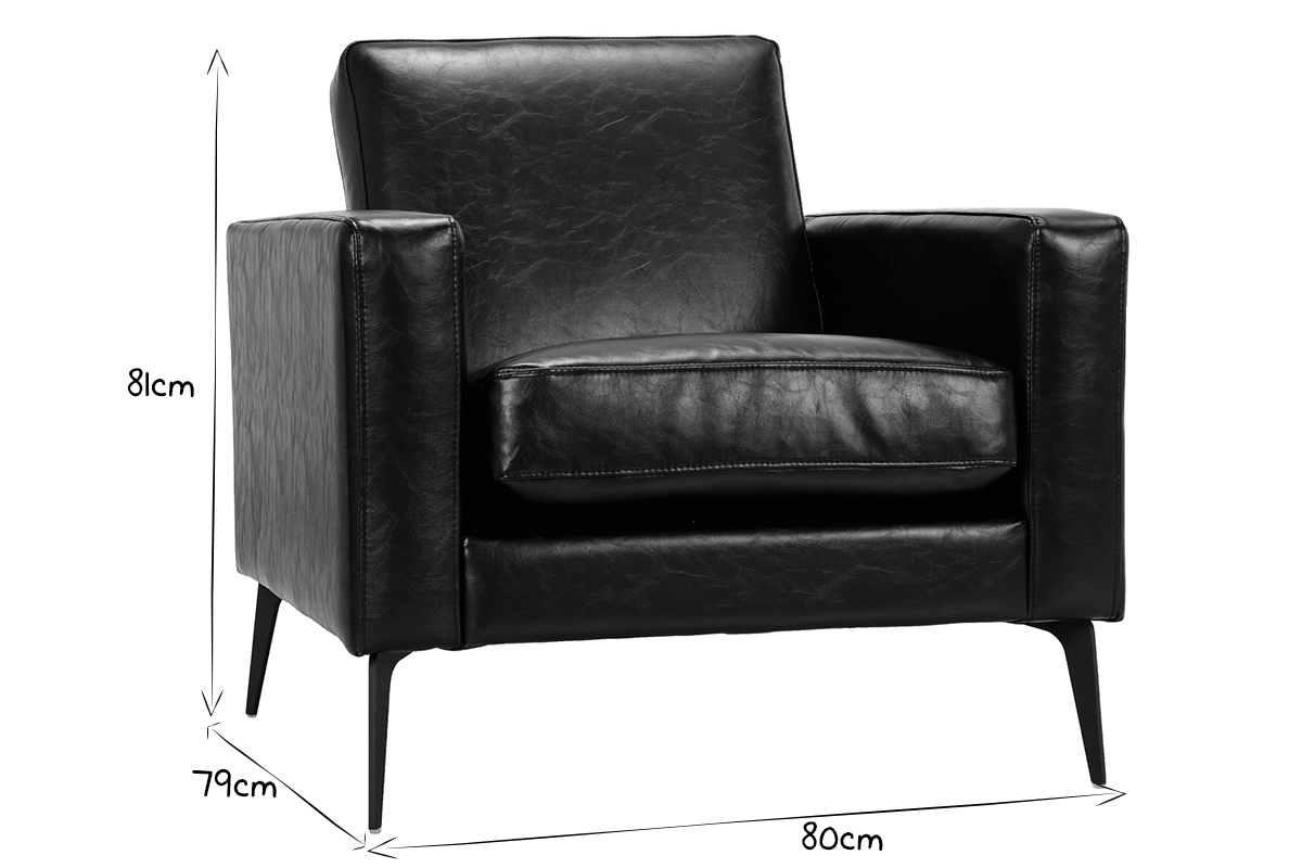 Fauteuil vintage noir RICCI
