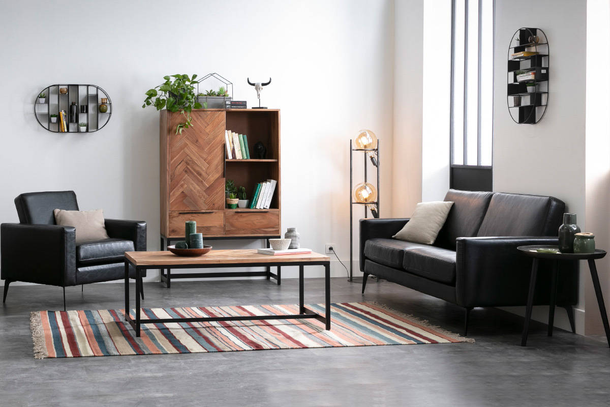 Fauteuil vintage noir RICCI