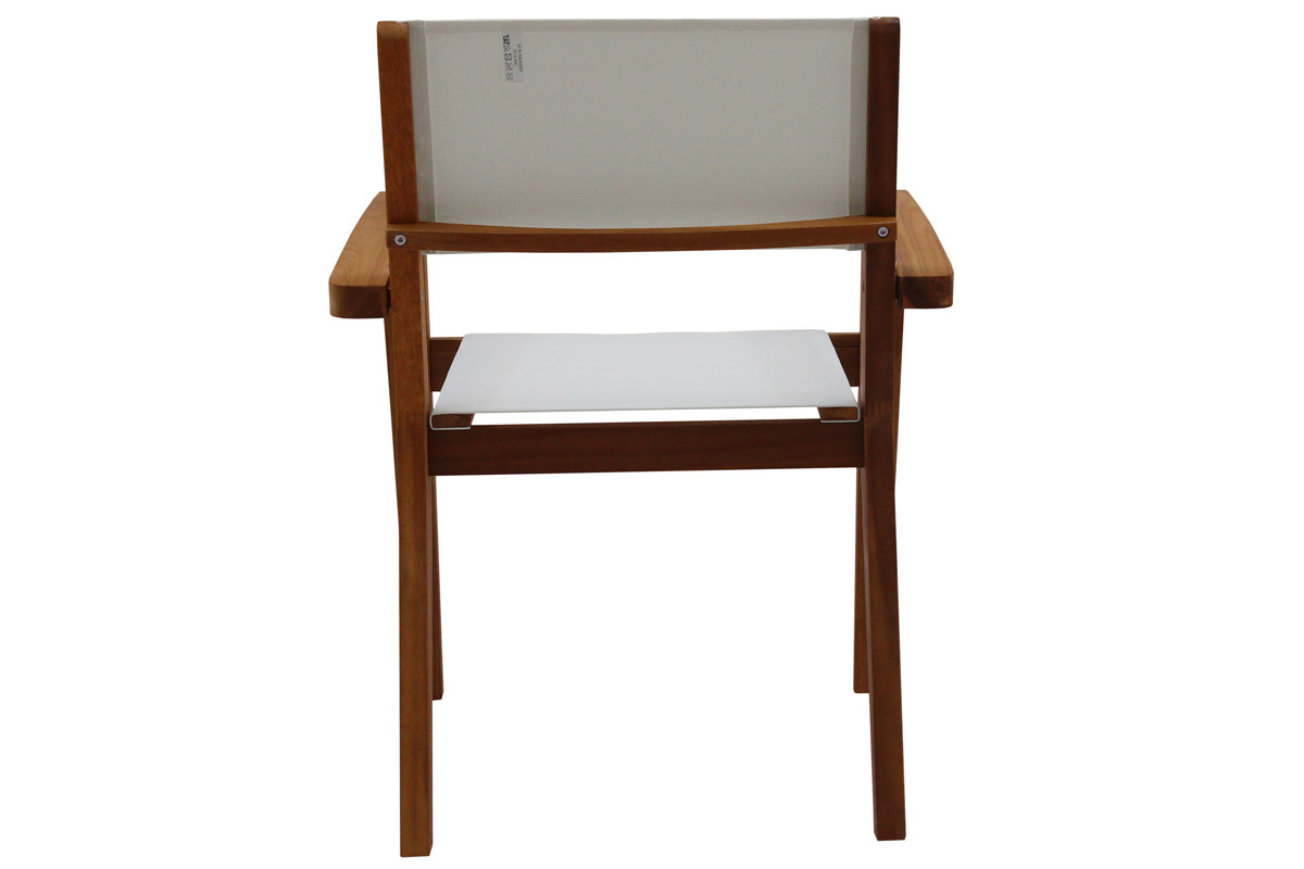 Fauteuils de jardin blanc et bois massif (lot de 2) ASTERA