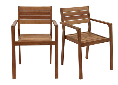 Fauteuils de jardin empilables en bois massif (lot de 2) CANOPEE