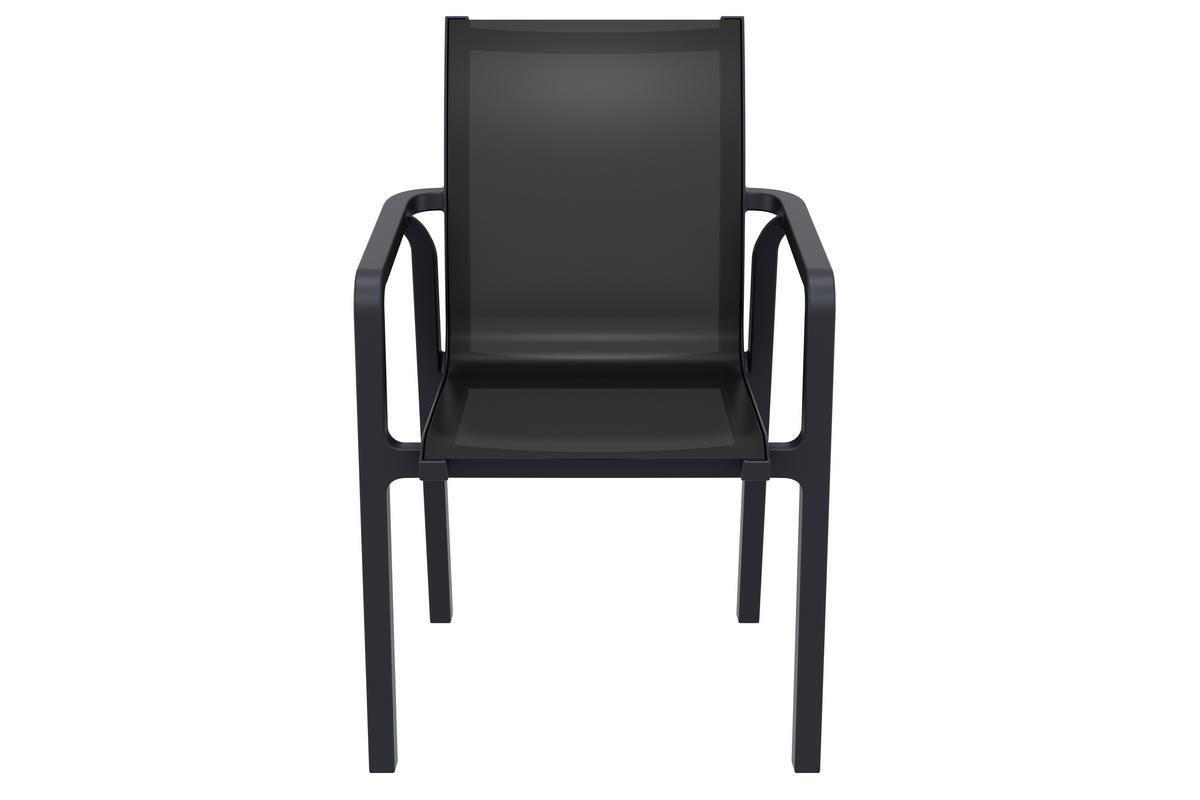 Fauteuils de jardin empilables noirs (lot de 4) CORAIL