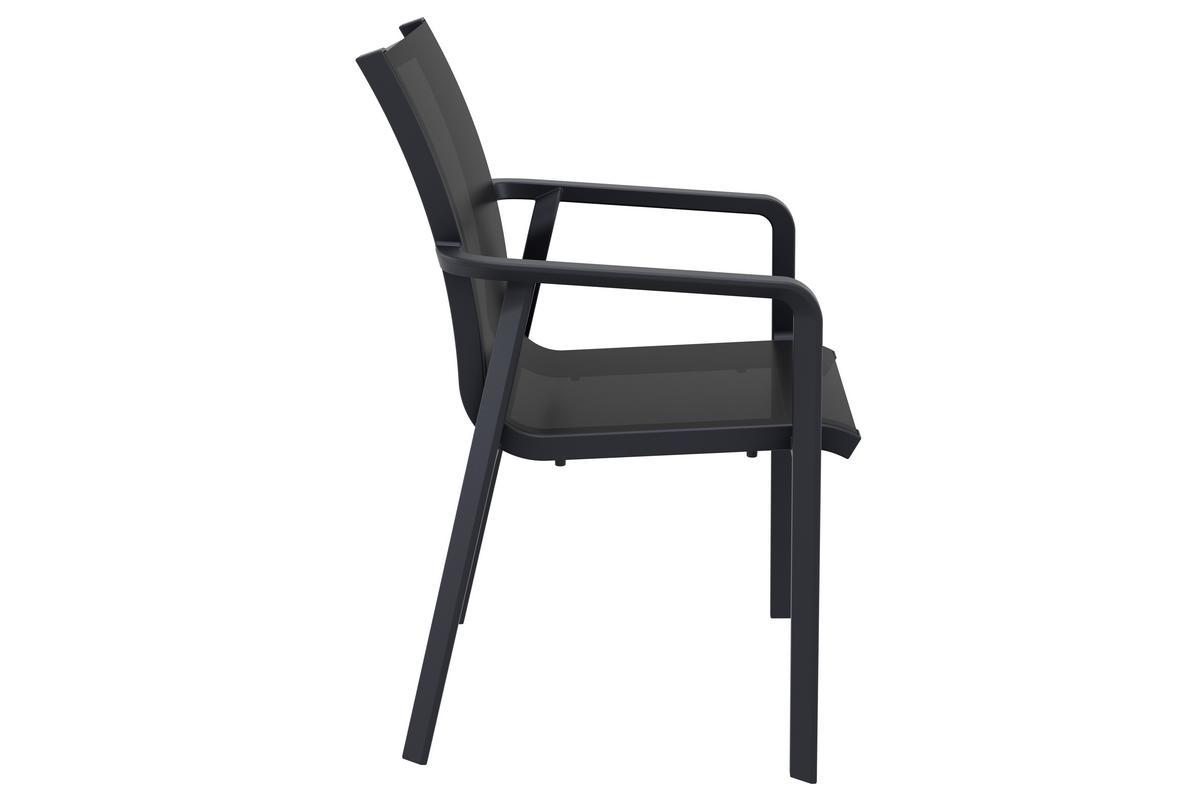 Fauteuils de jardin empilables noirs (lot de 4) CORAIL