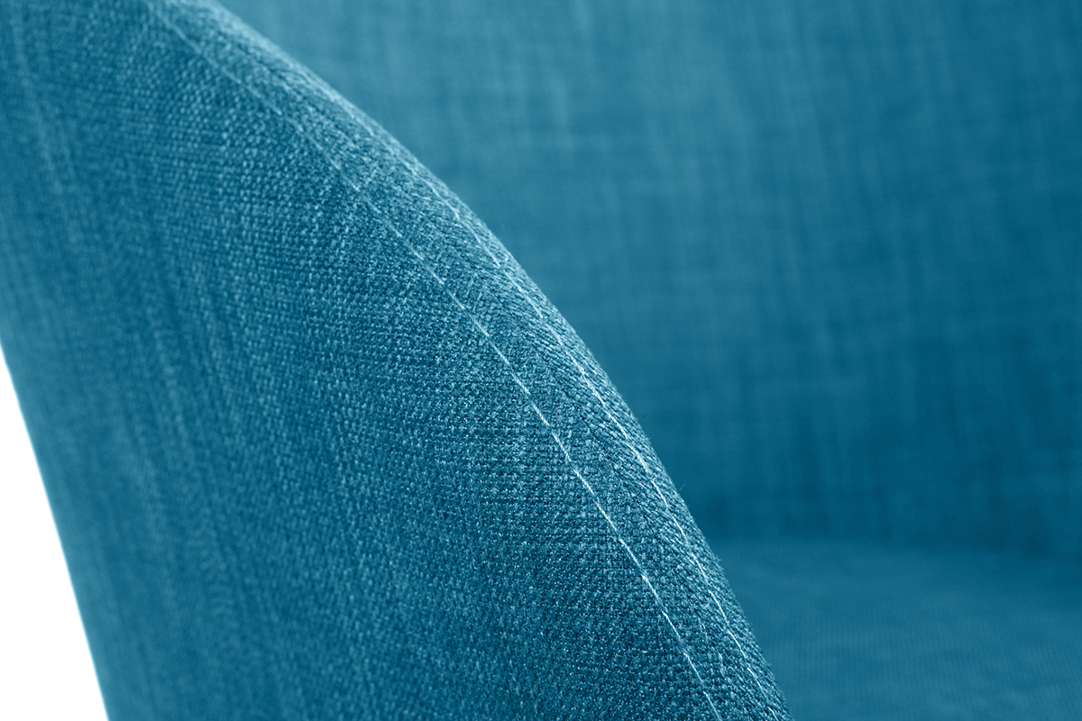 Fauteuils design bleu et bois fonc� (lot de 2) DALIA