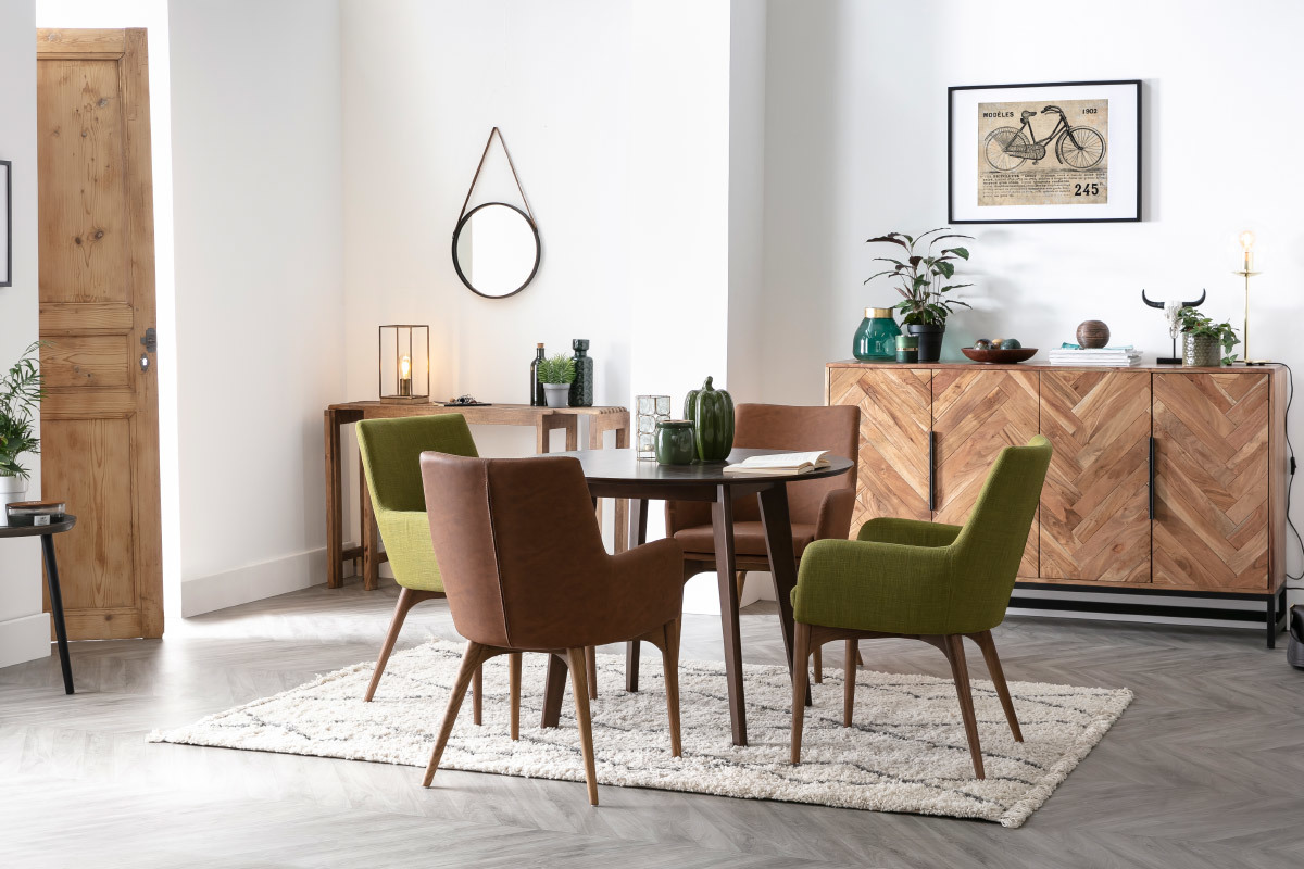 Fauteuils vintage marron et bois (lot de 2) SHANA