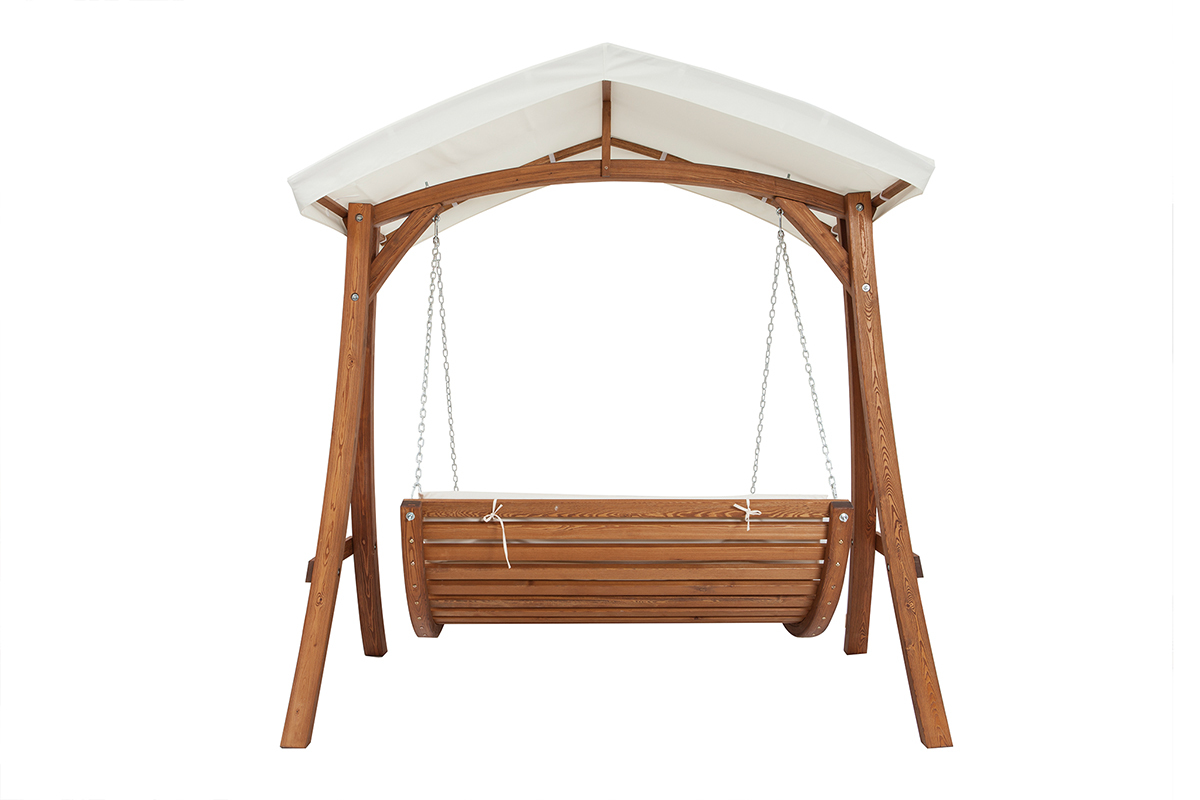 Hamac lit 2 places m�l�ze et tissu blanc cass� SANTORIN