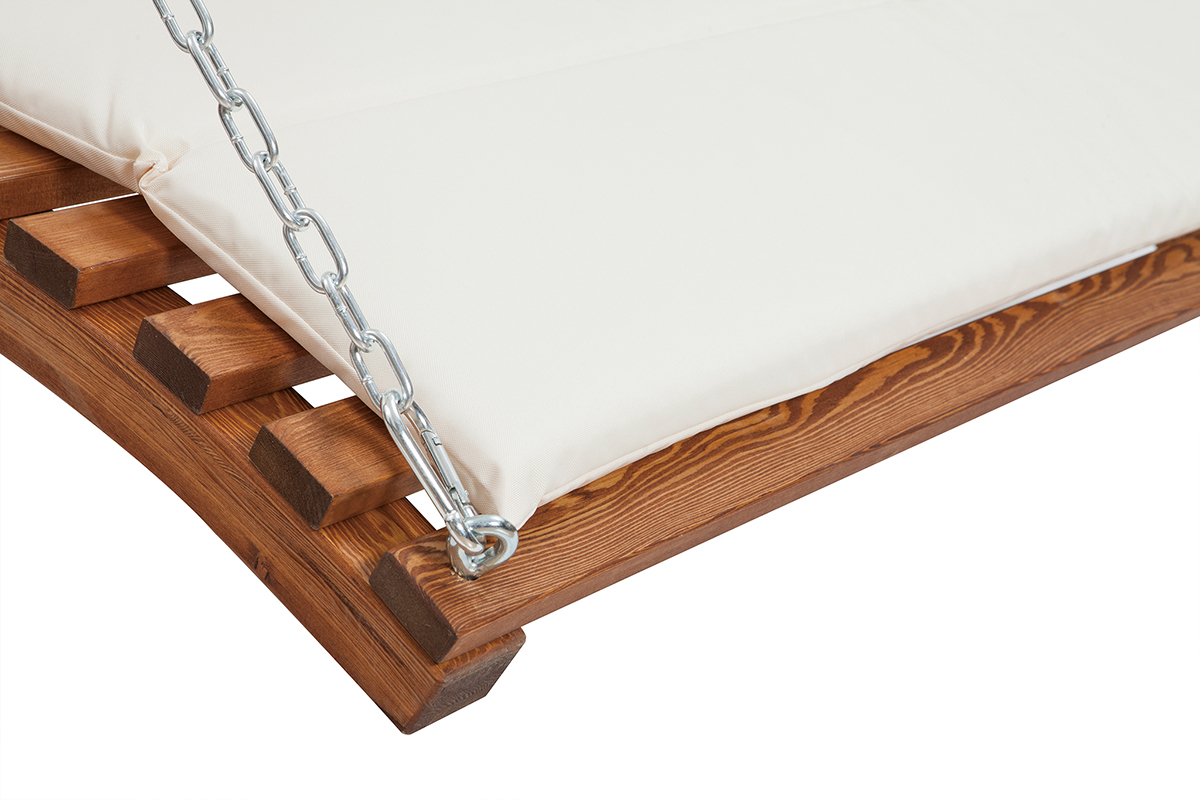 Hamac lit 2 places m�l�ze et tissu blanc cass� SANTORIN