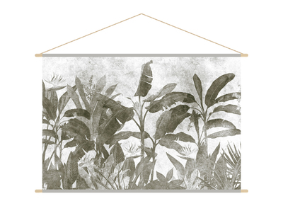Kakemono végétaux noir et blanc L150 x L100 cm MACA