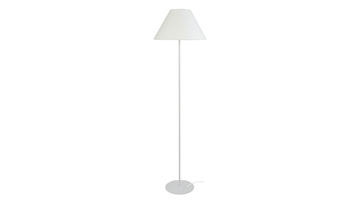 Lampadaire design acier blanc CONEO