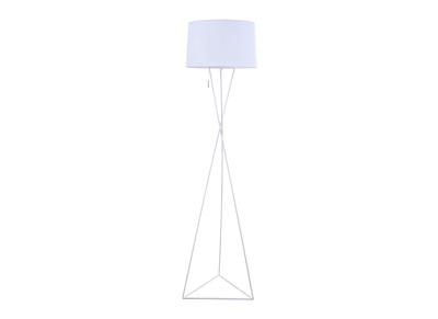 Lampadaire design avec pied métal et abat-jour en tissu blancs GAUDI - Lampadaire design avec pied métal et abat-jour en tissu blancs GAUDI