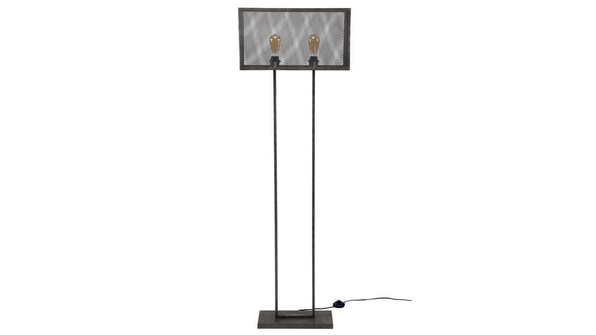 Lampadaire design en mtal vieilli perfor 2 lampes GITTER