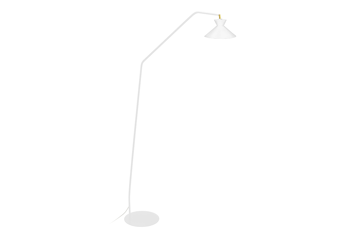 Lampadaire liseuse design acier blanc LEEDS