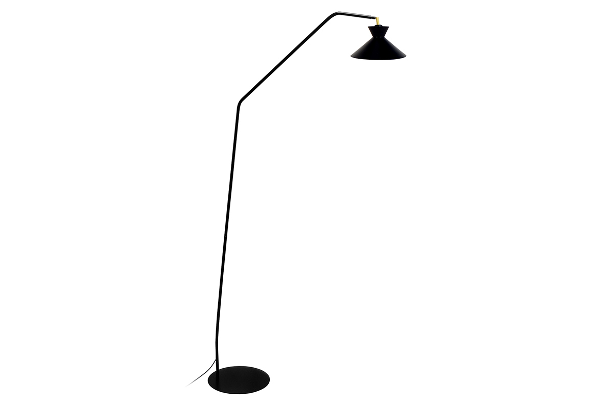Lampadaire liseuse design acier noir LEEDS