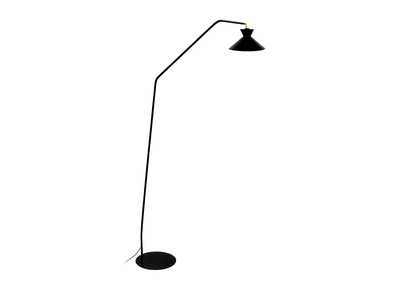 Lampadaire liseuse design acier noir LEEDS