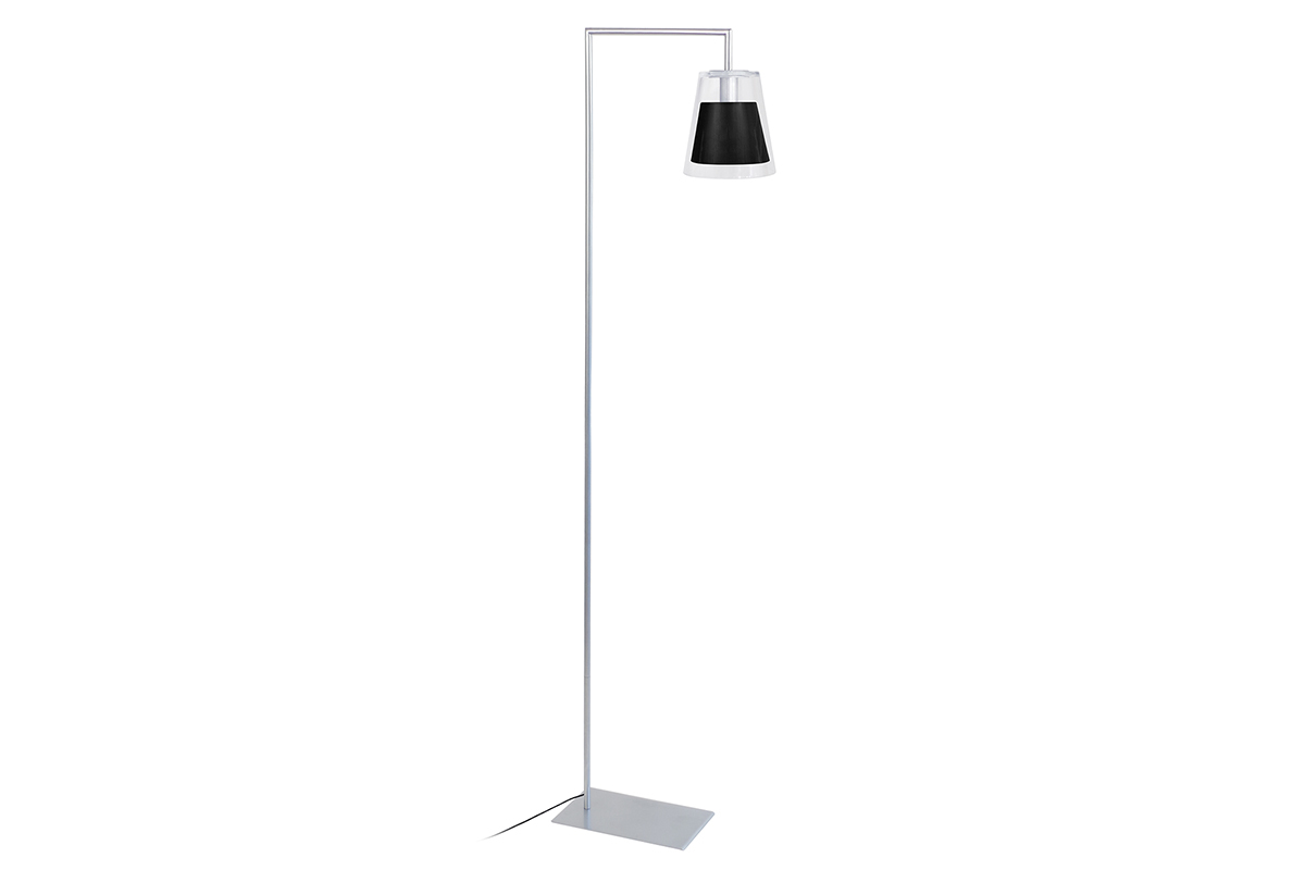 Lampadaire liseuse design verre noir ACROSS