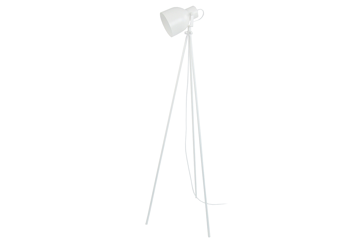 Lampadaire tr�pied acier blanc CITY