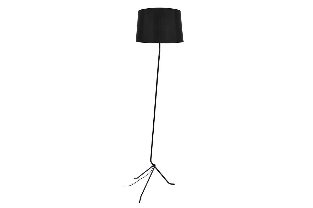 Lampadaire tr�pied acier noir DANDY