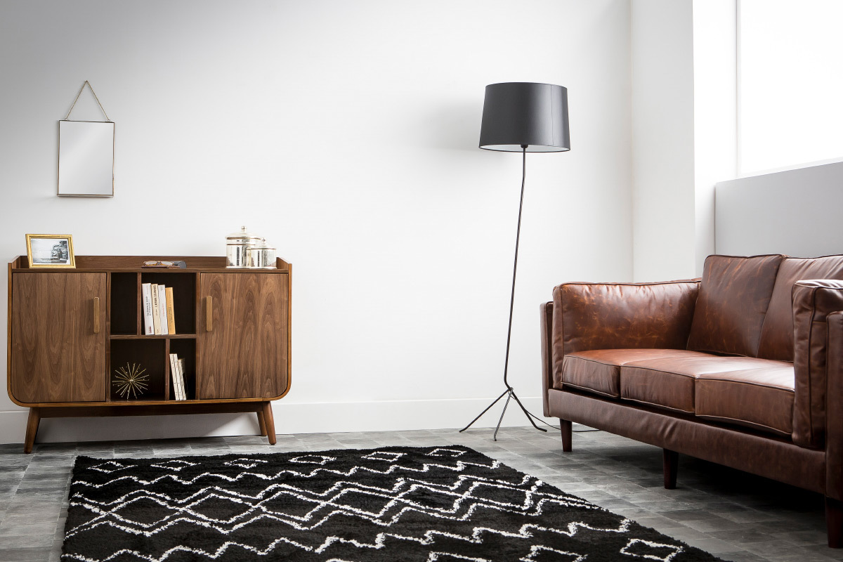 Lampadaire tr�pied acier noir DANDY