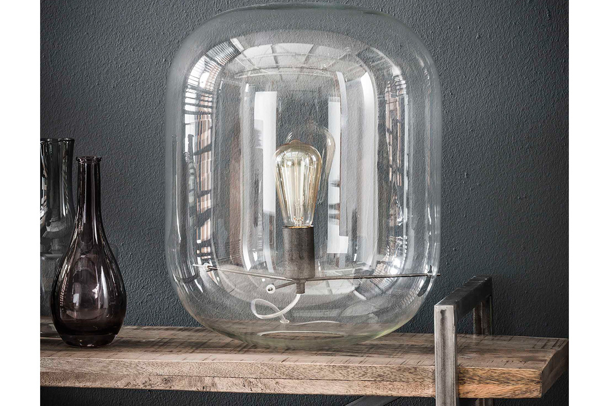 Lampe � poser avec d�me en verre D35 cm ANCY