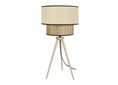 Lampe &agrave; poser bimati&egrave;re jute et tissu naturel CHILL