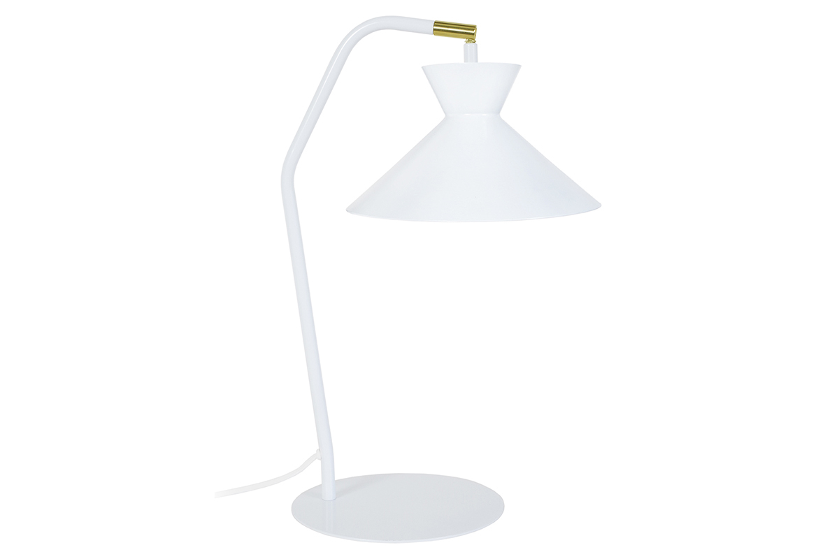 Lampe � poser design acier blanc LEEDS
