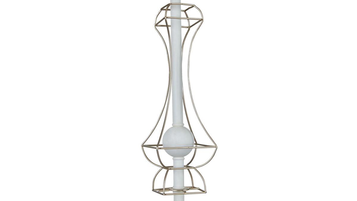 Lampe  poser design avec mtal dor et abat-jour en nylon blanc FRAME